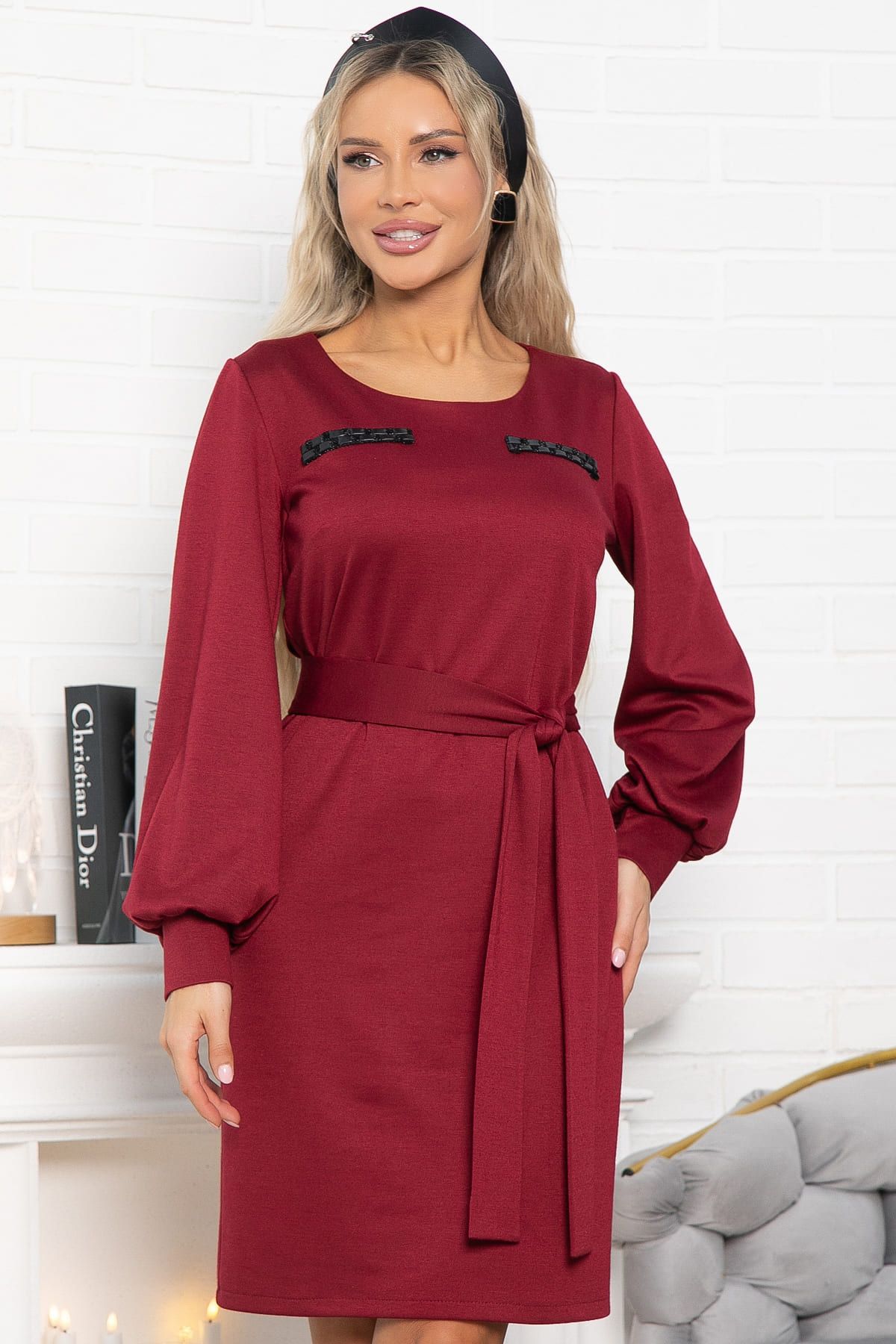 Платье Шарли (бордовое) П15012-18М