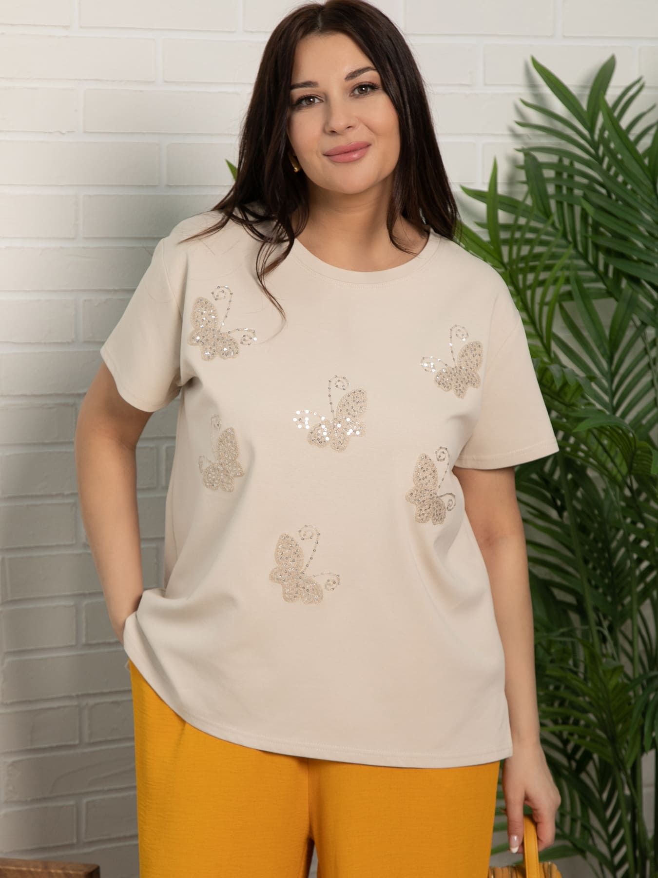 Блуза Полет мотылька (бежевая) Б15710-18М