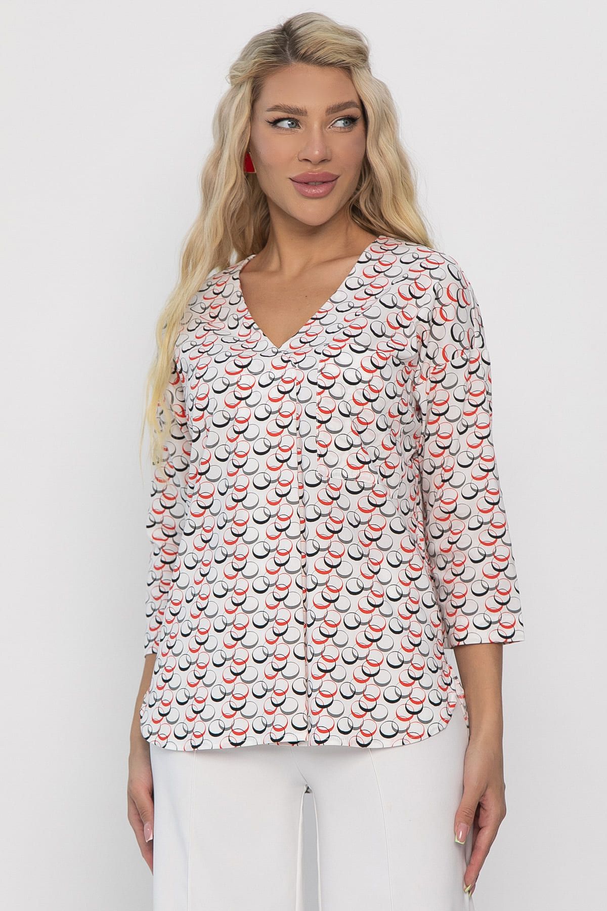 Блуза Статица (бело-красная) Б13775-16М