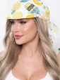 Косынка с козырьком (лимончики, белая) КК41