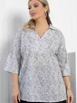 Блуза Легкость движения (бело-серая) Б12966-30М