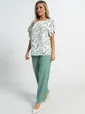 Костюм брючный Наше лето (мятно-молочный) К15717-8М