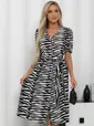 Платье с пуговицами Антонелла (синее/зебра) П15621-45М