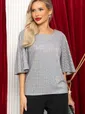 Блуза праздничная Ты ослепляешь! (серая) Б14699-7М