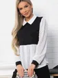 Блуза Жозетта (черно-белая) Б14839-3М