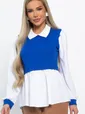 Блуза Жозетта (васильково-белая) Б14840-3М