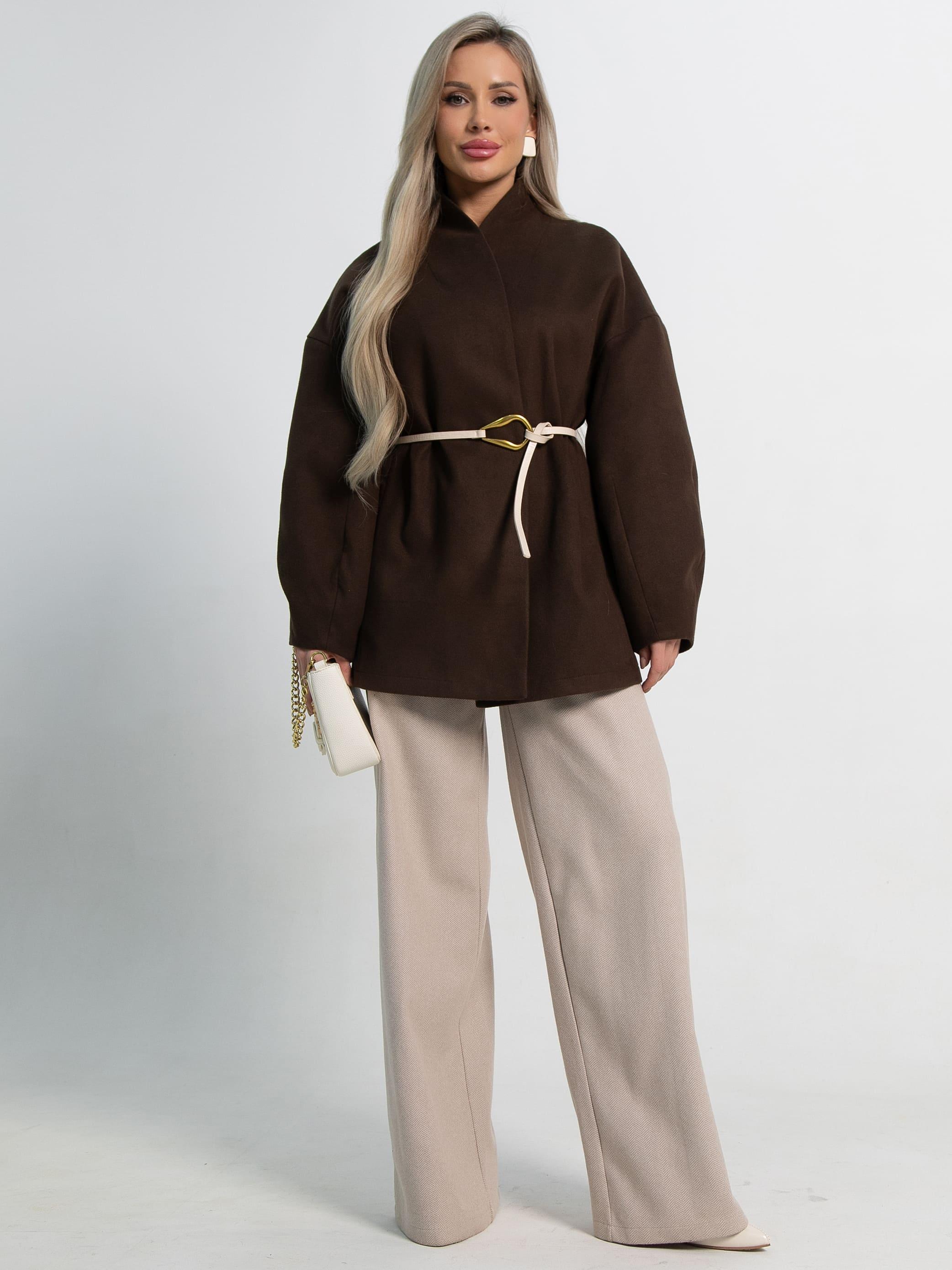 Пальто Мелания (горький шоколад) Б15185-5М