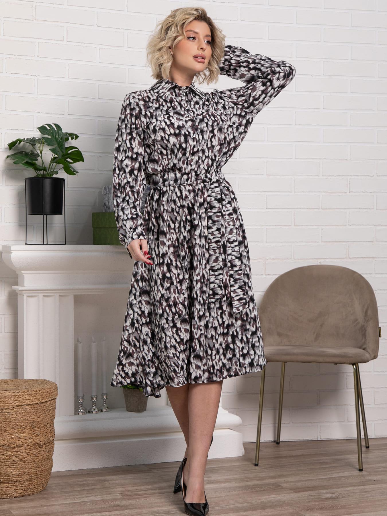 Платье Морена (серо-белое) П15010-45М