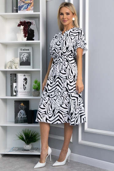 Платье Кристи (черно-белое) П13871-35М