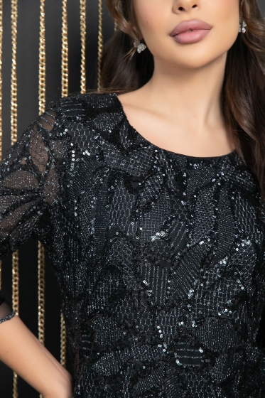 Платье Объятие ночи (черное) П11562