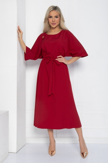 Платье Воздушный полёт (бордовое) П12475-15