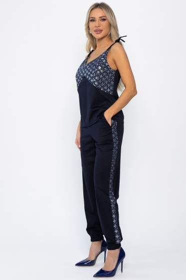 Костюм с пайетками Мэджик (синий) К14348-10М