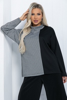Блуза Элли (черно-белая) Б11305