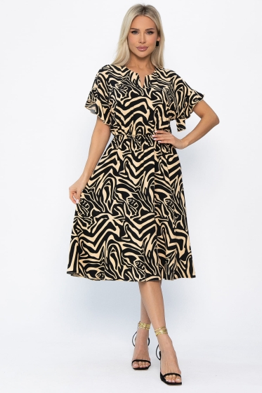 Платье Кристи (бежево-черное) П13872-35М