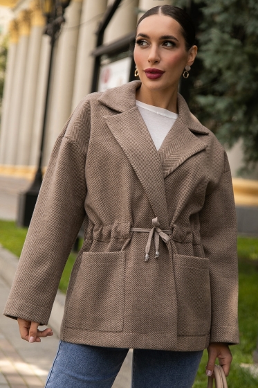 Пальто-пиджак (коричневый) Б14130-7М