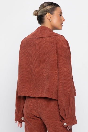 Жакет укороченный Динара (коричневый) Б14327-39М