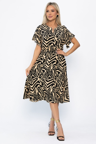 Платье Кристи (бежево-черное) П13872-35М